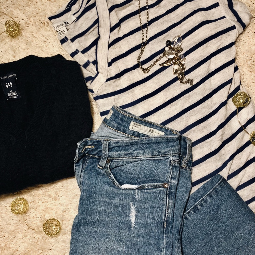striped wide cropped t-shirt